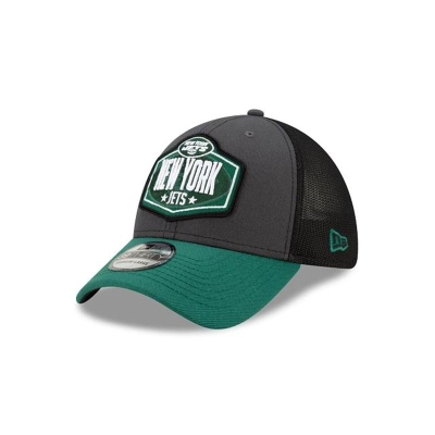 Grey New York Jets Hat - New Era NFL NFL Draft 39THIRTY Stretch Fit Caps USA4350689